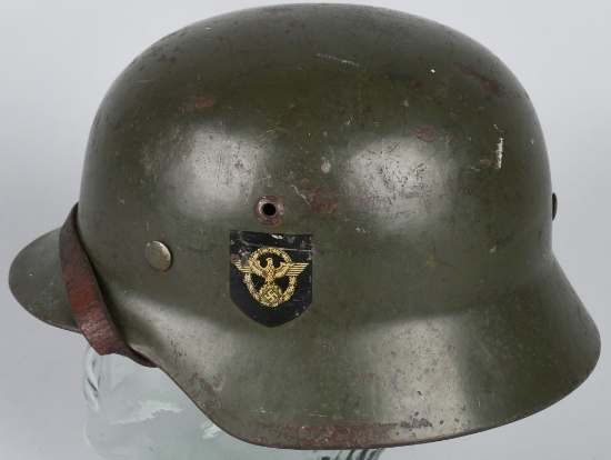 WWII NAZI GERMAN M35 DOUBLE DECAL POLIZEI HELMET