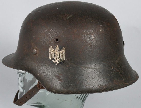 WWII NAZI GERMAN M42 SINGLE DECAL ARMY HELMET