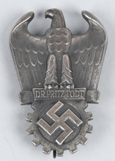 WWII NAZI GERMAN NSDAP DR. FRITZ TODT PRIZE