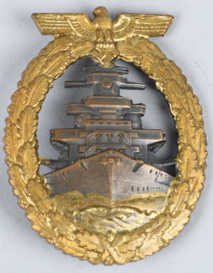 WWII NAZI GERMAN HIGH SEAS FLEET WAR BADGE