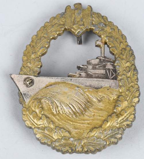 WWII NAZI GERMAN KRIEGSMARINE DESTROYER WAR BADGE