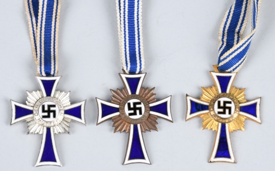 WWII NAZI GERMAN LOT of 3 MOTHER'S CROSSES