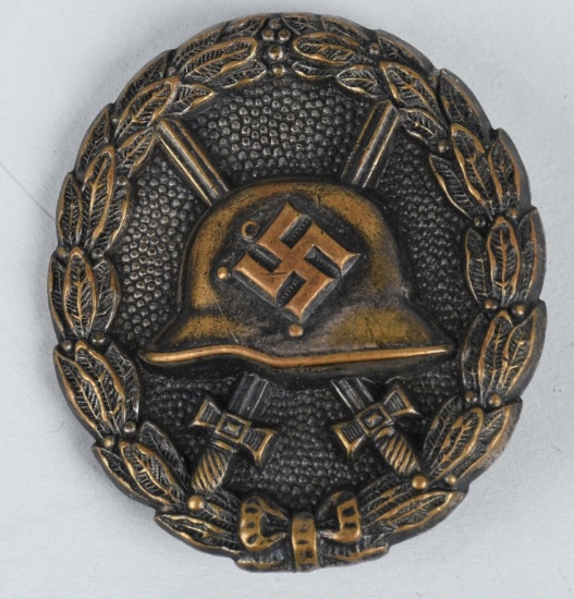 WWII NAZI 1ST PATTERN SPANISH BLACK WOUND BADGE