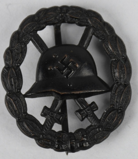 WWII NAZI 1ST PATTERN SPANISH BLACK WOUND BADGE