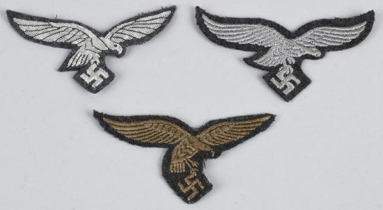 WWII NAZI GERMAN LUFTWAFFE LOT of 3 BREAST EAGLES