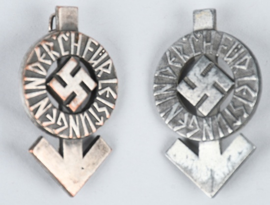 WWII NAZI GERMAN HJ PROFICIENCY BADGES IN SILVER