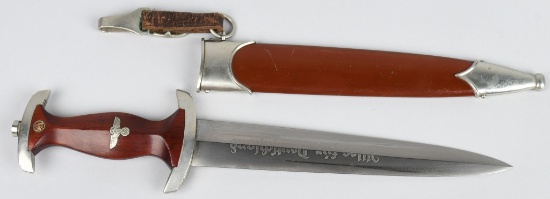 WWII NAZI GERMAN M33 SA DAGGER W/ LEATHER HANGER