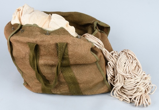 WWII NAZI GERMAN PARATROOPER PARACHUTE & BAG