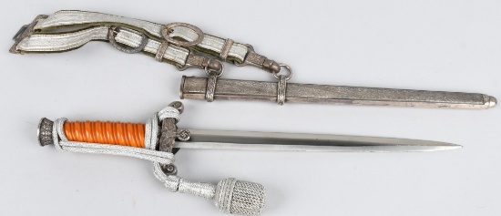 WWII NAZI GERMAN OFFICERS DAGGER W/ HANGERS WKC