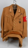 WWII NAZI GERMAN NSDAP ORTSGRUPPEN TUNIC W/ MEDALS