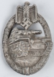 WWII NAZI GERMAN PANZER ASSAULT BADGE IN SILVER