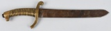 19th CENT. BRASS HILT SIDE KNIFE made from SWORD