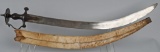 INDIAN TULWAR SWORD WITH D GUARD AND SCABBARD
