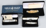 3 BOXED CASE KNIVES in VELVET CASES