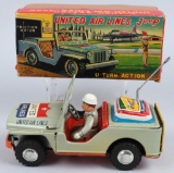 JAPAN Tin Friction UNITED AIR LINES JEEP w/ BOX