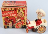MARX Windup SHERIFF SAM WHOOPEE CAR w/ BOX