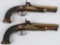 MATCHED PAIR SILVER MOUNTED FRENCH BELT PISTOLS