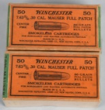 2 30 CAL MAUSER / 7.63mm WINCHESTER 2 PIECE BOXES