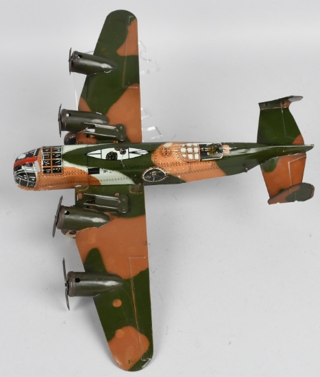 MARX TIN WINDUP SPARKLING MILITARY AIRPLANE