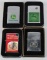 4- ZIPPO JOHN DEERE LIGHTERS