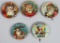 5- ANTIQUE SANTA CLAUS ADVERTISING BUTTONS