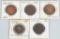 4- LARGE CENTS & COLONIAL VIRGINIA 1/2 PENNY