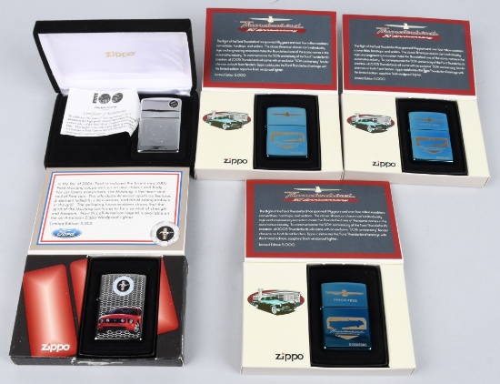5- ZIPPO FORD LIMITED EDITION LIGHTERS