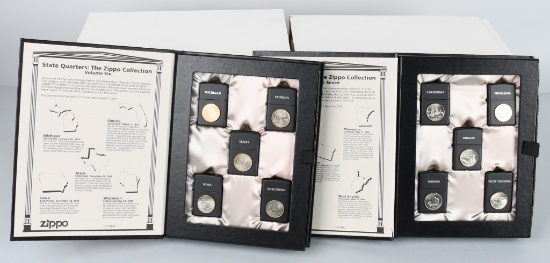 10- ZIPPO STATE QUARTER LIGHTER VOLUMES w/ BOXES