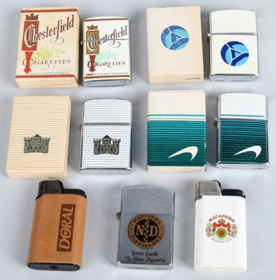 7-MISC. LIGHTERS ADVERTISING  & MORE, 4- BOXED