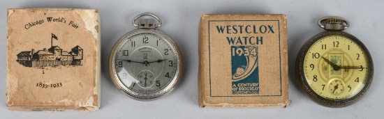 2- 1933 CHICAGO WORLDS FAIR POCKET WATCHES