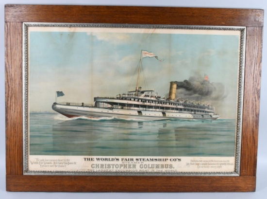 COLUMBIAN EXPO CHRISTOPHER COLUMBUS SHIP LITHO