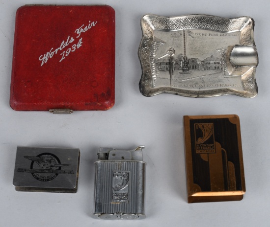 4pc 1934 CHICAGO WORLDS FAIR SMOKING ACCESSORIES