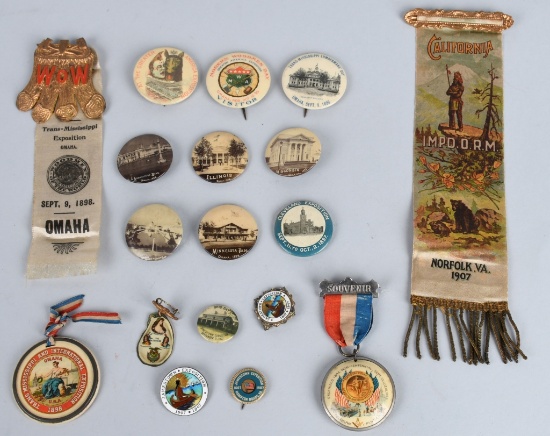 CENTENNIAL & EXPOSITION RIBBINS AND PINS