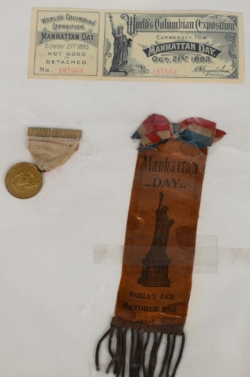 COLUMBIAN EXPOSITION MANHATTEN DAY ITEMS