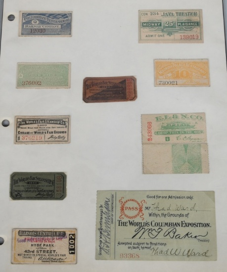 COLUMBIAN EXPOSITION TICKETS