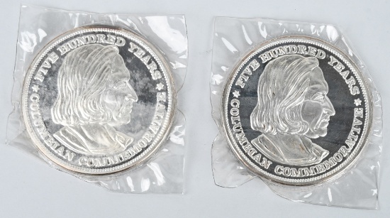 2- 12ozt .999 SILVER COLUMBUS COLUMBUS MEDALLION