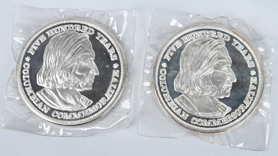 2- 12ozt .999 SILVER COLUMBUS COLUMBUS MEDALLION