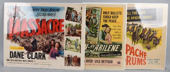 3- 1950's WESTERN HALF-SHEET MOVIE POSTER