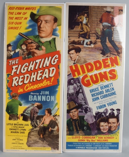 2- 1940s-50's WESTERN COLOR INSERT MOVIE POSTERS