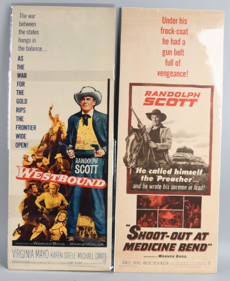 2- 1950's WESTERN COLOR INSERT MOVIE POSTERS