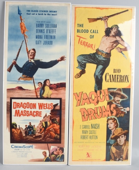 2- 1950's WESTERN COLOR INSERT MOVIE POSTERS