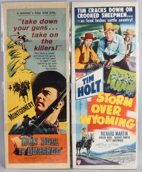 2- 1940s-50's WESTERN COLOR INSERT MOVIE POSTERS