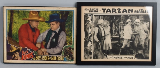 2-1930's MOVIE LOBBY CARDS TARZAN & BUCK JONES