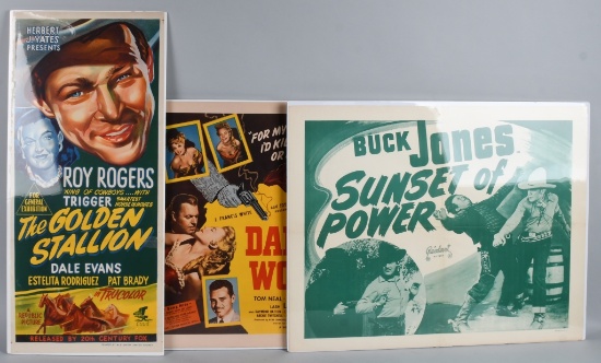 3- WESTERN MOVIE POSTERS ROY ROGERS & MORE