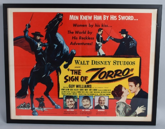 1960 THE SIGN OF ZORRO, HALF-SHEET MOVIE POSTER.