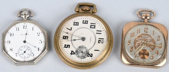 3- ELGIN POCKET WATCHES