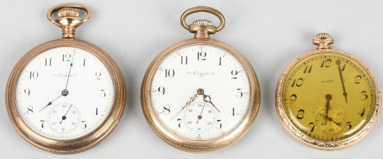 3- ELGIN POCKET WATCHES