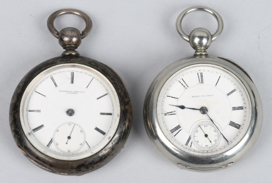 2- ANTIQUE KEY WIND POCKET WATCHES 18-S