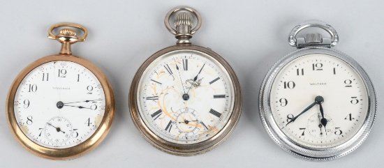 3- WALTHAM POCKET WATCHES 18-S & 16-S