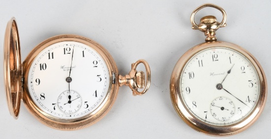 2- HOWARD POCKET WATCHES 16-S, 17-J